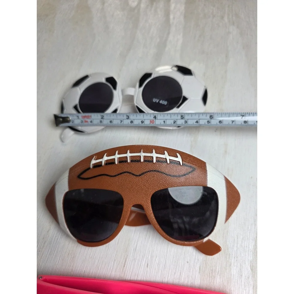 Kids Novelty Sunglasses Lot Soccer Football Pink Pixel Gamer Sports UV400 3pc